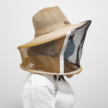 1 τεμ. Beekeeper Protective Hat Anti Bee Fabric Nylon Net Yarn Καπέλο Beekeeping Protector Cap Beekeeper Cowboy Comfortable Design