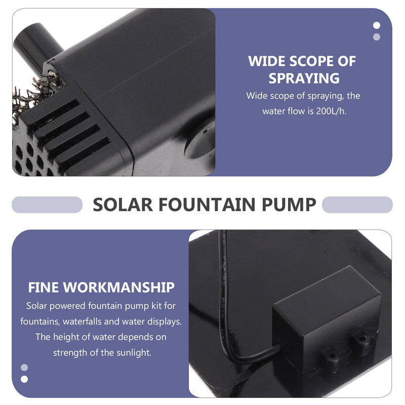 1,2 W solárne vodné čerpadlo, vonkajšia zavlažovacia ponorná fontána pre jazierko, bazén, akvárium, fontány, výtok, záhradu, terasu, nádvorie