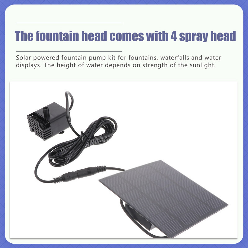 1,2 W solárne vodné čerpadlo, vonkajšia zavlažovacia ponorná fontána pre jazierko, bazén, akvárium, fontány, výtok, záhradu, terasu, nádvorie