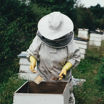 Επαγγελματική οικιακή προστατευτική ενδυμασία αντι μελισσοκομική στολή μελισσοκόμος με κουκούλα πέπλο με φερμουάρ Ολόσωμο καπέλο ασφαλείας