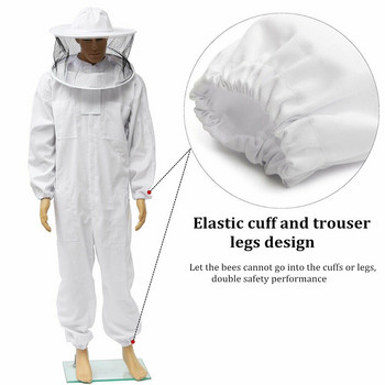 Професионално домашно защитно облекло Облекло против пчели Костюм за пчеларство Пчелар с воал Качулка с цип Шапка за цялото тяло