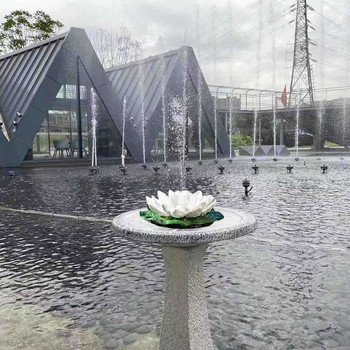 Έξυπνο ηλιακό σιντριβάνι Lotus Water Fountain Pool Pond Garden Water sprinkler Sprayer with Water Pump & 6 Spray Heads