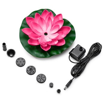 Έξυπνο ηλιακό σιντριβάνι Lotus Water Fountain Pool Pond Garden Water sprinkler Sprayer with Water Pump & 6 Spray Heads