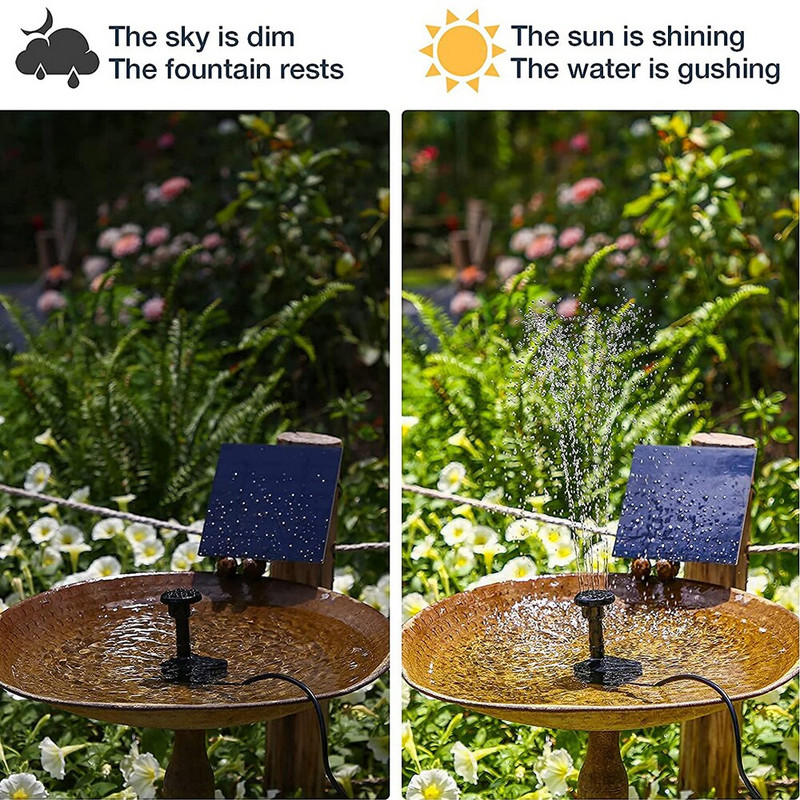 Plávajúca solárna fontána Vodopád Fontána Bazén Jazierko Vtáčia vanička Solárny panel Fontána Vodné čerpadlo Lotus Záhradná dekorácia