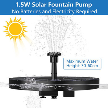 AISITIN Solar Fountain Pump 2022 Upgrade Solar Water Pump, Solar Floating Fountain Pump with 6 Nozzles for Bird Bath, Fish Tank