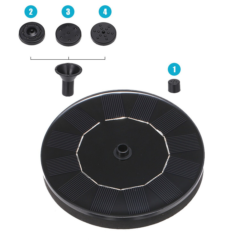 6V 1W solárne napájané fontánové čerpadlo, solárna fontána pre vtáčí kúpeľ, vonkajšia plávajúca fontána, panelová súprava na dekoráciu záhradného jazierka.