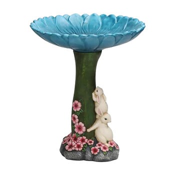 Ρητίνη κουνέλι Birdbath Polyresin Antique Garden Bird Bath for Home Garden Garden Garden Decoration Outdoor Yad Decor Συντριβάνια