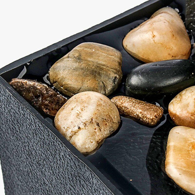Meditačný pás s kamienkami, LED osvetlenie, upokojujúca stolová fontána, vnútorný vodopád, miniatúrny život