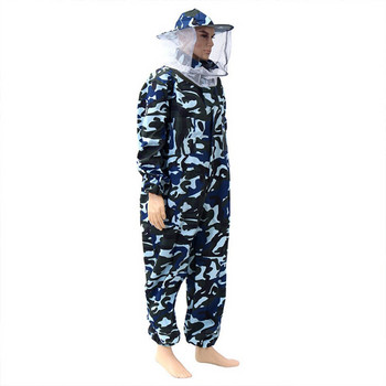 Защитно облекло, домашен пчеларски костюм, предпазен, вентилиран, за цялото тяло, анти-пчелна пчеларска шапка с цип, професионална с качулка с воал