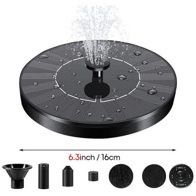 Saulės paukščių vonios fontanas dvigubo filtro plūduriuojantis fontanas sodo vandens siurblys žuvų rezervuarui / tvenkiniui / baseinui / akvariumui / kiemo dekoravimui