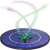 Spalvingas LED saulės fontanas su besisukančiu antgaliu didelės galios vandens siurblys su atsargine baterija, skirta tvenkinio baseino priedams