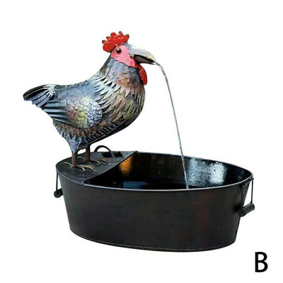 1 buc Fântână din rășină Statuie de apă curgătoare Ornament de apă de pasăre în aer liber Artă curgătoare Baie Patio Grădină Decor Fântână în formă de pasăre J4a8