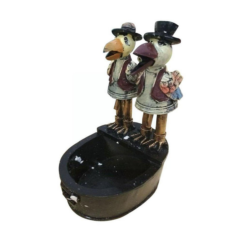 1 buc Fântână din rășină Statuie de apă curgătoare Ornament de apă de pasăre în aer liber Artă curgătoare Baie Patio Grădină Decor Fântână în formă de pasăre J4a8