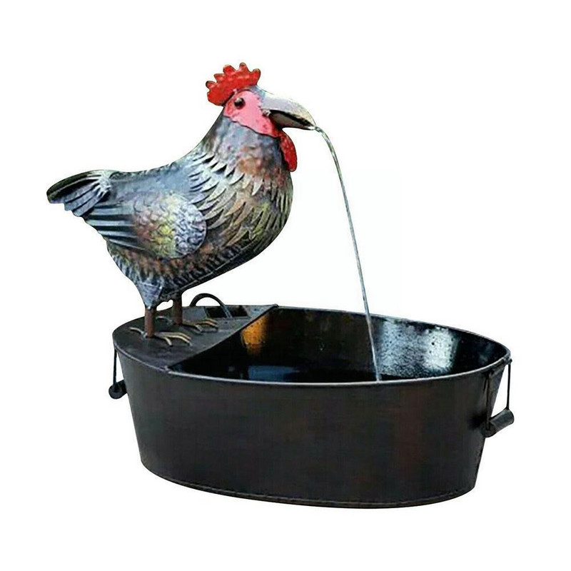 1 buc Fântână din rășină Statuie de apă curgătoare Ornament de apă de pasăre în aer liber Artă curgătoare Baie Patio Grădină Decor Fântână în formă de pasăre J4a8