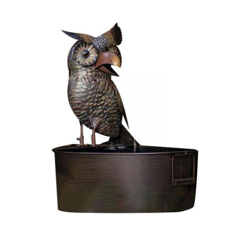 1 buc Fântână din rășină Statuie de apă curgătoare Ornament de apă de pasăre în aer liber Artă curgătoare Baie Patio Grădină Decor Fântână în formă de pasăre J4a8