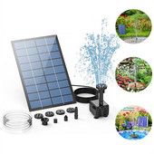 1,5 W saulės fontano siurblys su 6 purkštukais ir 4 pėdų vandens vamzdžiu saulės energija varomas siurblys paukščių maudynių tvenkinio sodo kiemo saulės fontano siurblys