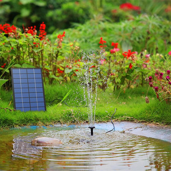 Ηλιακή αντλία σιντριβανιού 1,5 W με 6 ακροφύσια και 4 πόδια υδραυλικού σωλήνα ηλιακής αντλίας για λουτρό πουλιών Pond Garden Yard Solar Fountain Pump