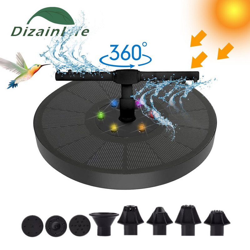 Plávajúca solárna fontána Záhradný vodopád Fontána Bazén Jazierko Vtáčia vanička Solárny panel Fontána Vodné čerpadlo Záhradná dekorácia