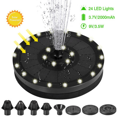 Nové 7V/3W solárne vodné fontánové čerpadlo, farebné LED svetlá, plávajúca záhradná fontána, čerpadlo, bazény, jazierko, trávnik, dekorácia