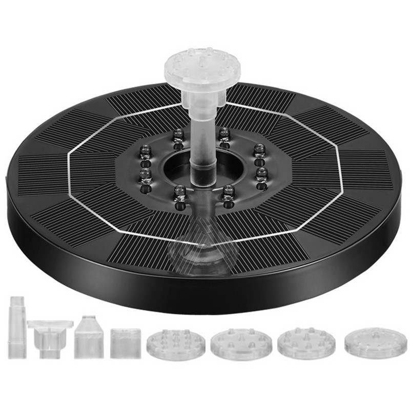 Plaukiojantis saulės fontano siurblys 6 fontanas Vandens stiliai Saulės baterijos maitinami LED žibintai Paukščių vonia Sodas Baseinas Tvenkinys Vejos apdaila