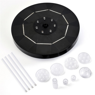 2022 m. Naujas 4,5 V / 3 W saulės vandens fontano siurblys Spalvingi LED žibintai Plaukiojantis sodo fontanas siurblys baseinai, tvenkiniai, vejos dekoras