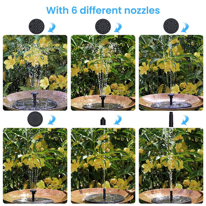 2022 m. Naujas 4,5 V / 3 W saulės vandens fontano siurblys Spalvingi LED žibintai Plaukiojantis sodo fontanas siurblys baseinai, tvenkiniai, vejos dekoras