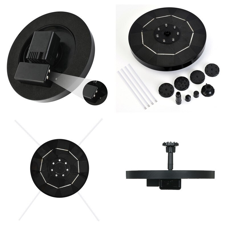 2022 m. Naujas 4,5 V / 3 W saulės vandens fontano siurblys Spalvingi LED žibintai Plaukiojantis sodo fontanas siurblys baseinai, tvenkiniai, vejos dekoras