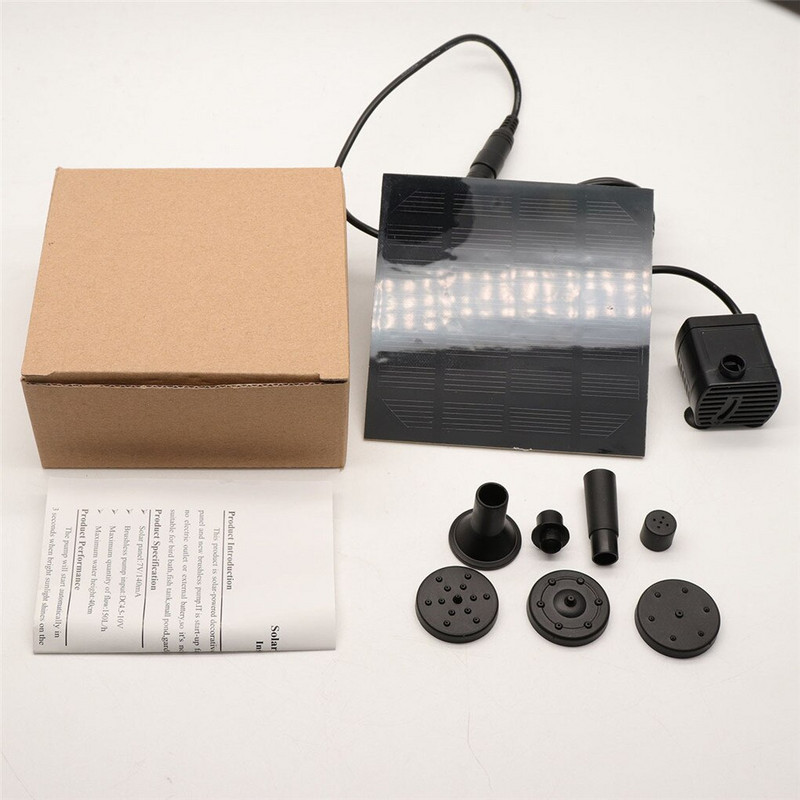 Päikeseenergia purskkaev Aia purskkaev basseini tiik Aiakaunistus Päikesepaneelil töötav purskkaev veepumba ja 3 pihustuspeaga