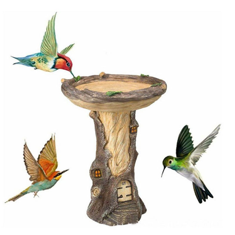 Dervos meškėnas paukščių vonelė Polirezino antikvarinė sodo paukščių vonelė namų sodo kiemo sodo dekoravimui lauko sodo kiemo dekoravimas