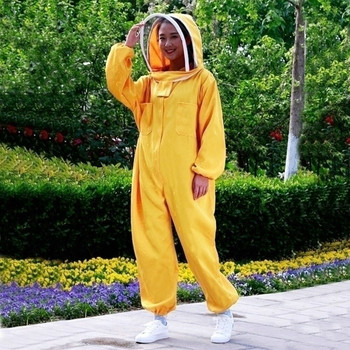 Памучно пълно тяло Пчеларско облекло Воал Качулка Шапка Анти-пчелно палто Специално защитно облекло Пчеларски пчелен костюм Екипировка
