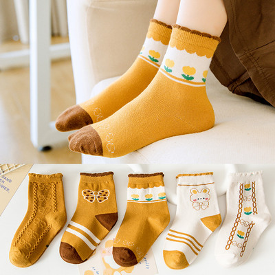 Vaikiškos kojinės su gėlių motyvais