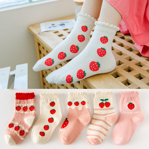 Vaikiškos kojinės su gėlių motyvais