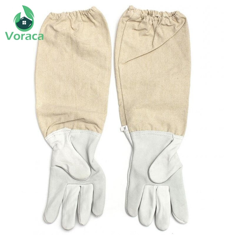 Profesionalus vėdinamas viso kūno bitininkystės kostiumas su odinėmis pirštinėmis Unisex dizaino Siamo bičių drabužiai Smėlio spalvos anti-bičių paltas