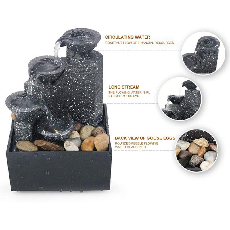 Inovatívna vnútorná vodopádová stolová ozdoba kancelárska dekorácia relaxačná meditácia vodopádová fontána pre domácu dekoráciu