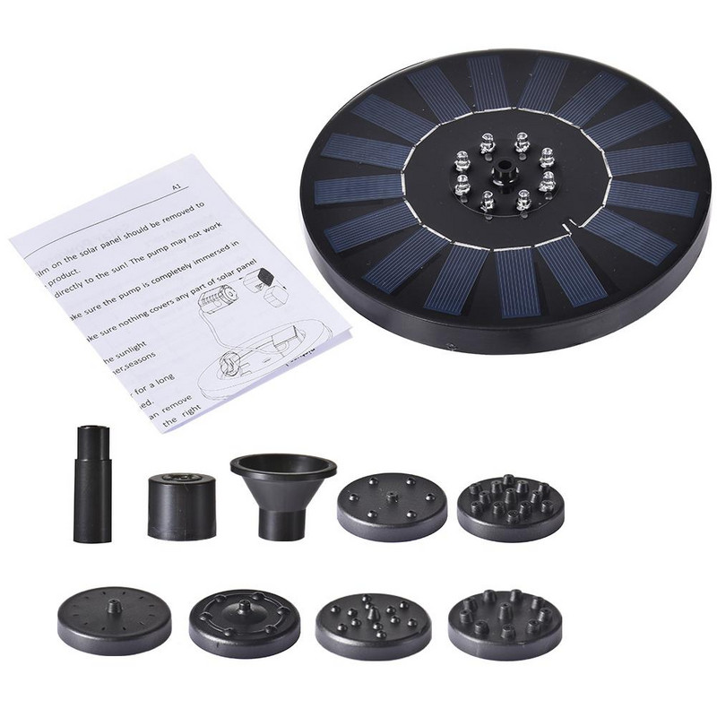 Napenergiával működő szökőkút szivattyú LED világítás kerti medence tó merülő úszó napelemes szökőkút kültéri dekorációhoz