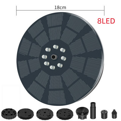 Mini saulės vandens fontanas Baseinas Tvenkinys Krioklys Sodo apdaila Lauko paukščių vonia Saulės energija varomas fontanas Plaukiojantis LED lempos namas