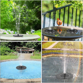Соларен фонтан, плаващ басейн, езерце, водопад, фонтан, външна баня за птици, захранван от слънчева енергия фонтан, плаваща вода, градинска декорация