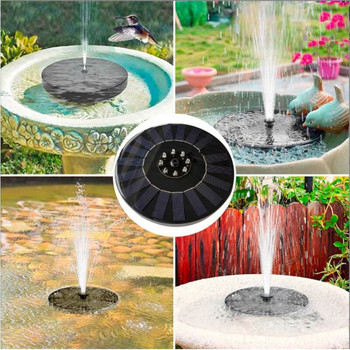 Oauee 16/13cm Solar Fountain Floating Decor Pool Pond Waterfall Fountain Solar Panel Powered Water Pump Διακόσμηση βεράντας κήπου