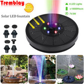 Kreatívna plávajúca solárna fontána, dekorácia bazéna, farebné LED svetlo, solárny panel, fontána, vodné čerpadlo, dekorácia jazierka a trávnika