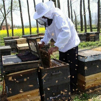 Beekeeper Beekeeping Protective Veil Suit Dress Jacket Smock Bee Hat Equipment