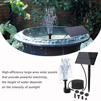 Solar Fountain Solar Pond Pump with 6 Nozzles Solar powered Water Fountain Pump for Garden Pond Bird Bath FishTank