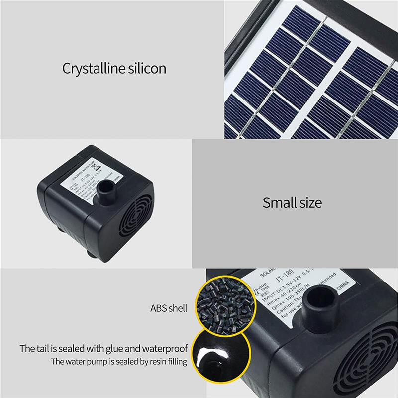 Vodotesná solárna fontána s čerpadlom, plávajúca nádrž na ryby, fontána do nádvoria, vhodná pre vtáčí kúpeľ, záhradné akvárium