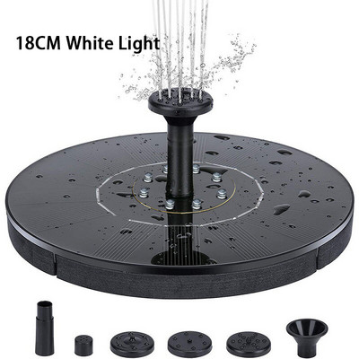 13/16/18cm farebná solárna fontána, bazén, jazierko, vodopád, záhradná dekorácia, vonkajšia vtáčia vanička, solárna vodná fontána, plávajúca