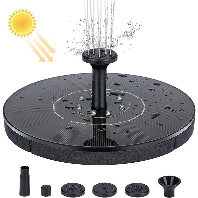 13/16/18cm farebná solárna fontána, bazén, jazierko, vodopád, záhradná dekorácia, vonkajšia vtáčia vanička, solárna vodná fontána, plávajúca