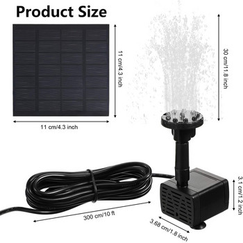 Garden Solar Fountain Σιντριβάνι νερού Αίθριο Διακόσμηση Πισίνα με 6 ακροφύσια Αντλία νερού Solar Powered Συντριβάνι Garden Outdoor