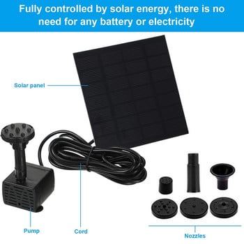 Garden Solar Fountain Σιντριβάνι νερού Αίθριο Διακόσμηση Πισίνα με 6 ακροφύσια Αντλία νερού Solar Powered Συντριβάνι Garden Outdoor