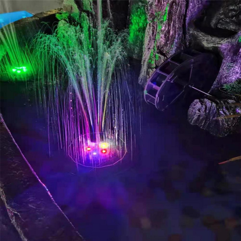 Spalvingas saulės fontanas bešepetėlis variklis 1800 ma baterija lauko sodo apdaila terasa baseinas vandens fontanas saulės siurblys