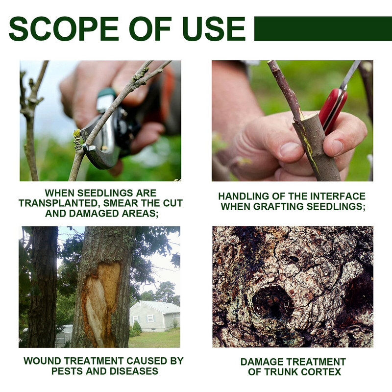 Nemokamas pristatymas YEGBONG medžio transplantato gydantis kreminis žaizdų bonsai, išpjautos pastos tepinėlis, genėjimo mišinio sandariklis namų sodo augalams