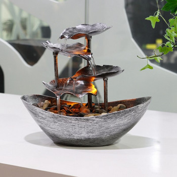 Relaxation Indoor Waterfall Fountain Επιτραπέζιο Σιντριβάνι νερού Φως LED για Διακόσμηση επιφάνειας εργασίας δωματίου γραφείου