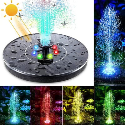 Kerek napelemes szökőkút Madárfürdő Fontaine Solaire medence Fuente De Agua úszó vízszivattyú Kerti dekoráció kültéri fény nélkül
